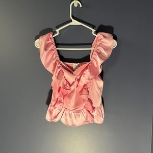 Cake For Dinner Ophelia Satin Top Peony Pink